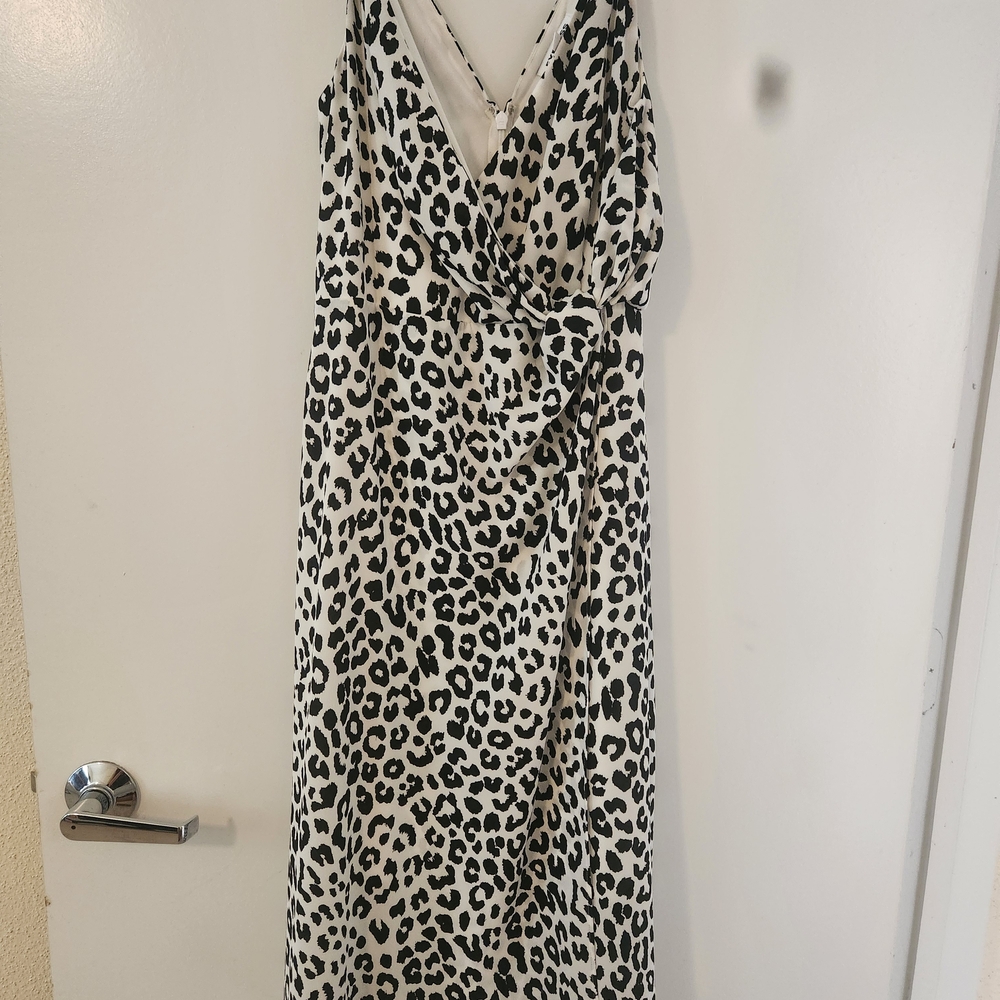 Express Black and White Animal Print Maxi Dress